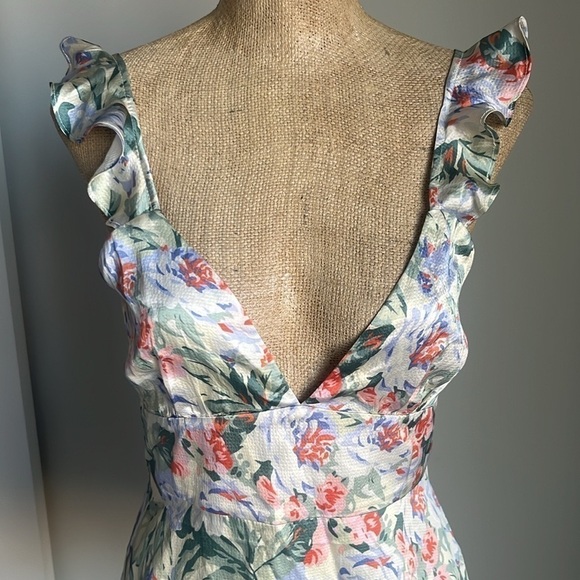 LA MAISON TALULAH SILK MINI DRESS Floral Mist Small NWT - Picture 8 of 11